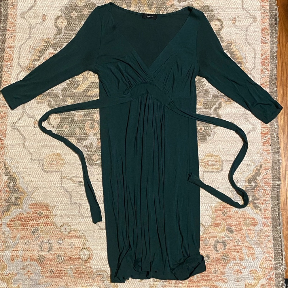 3/4 sleeved emerald dress